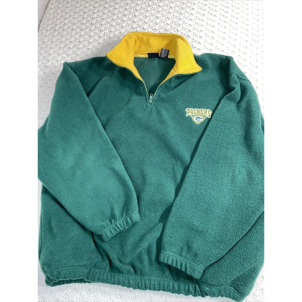 NFL Active 1997 Green Bay Packers 1/4 Zip Fleece Large Mens Vintage EUC
